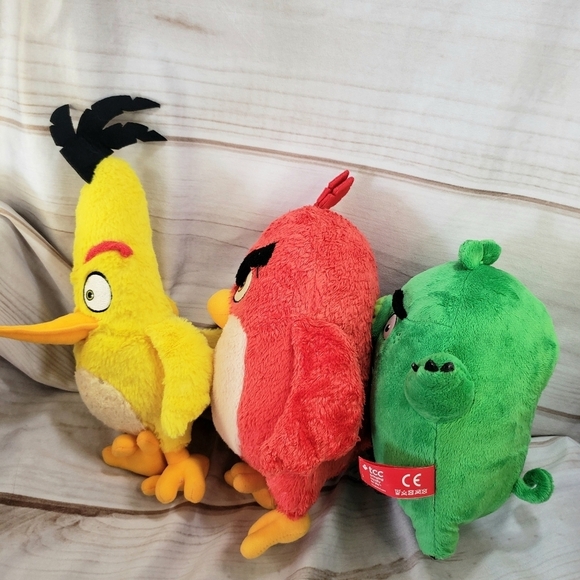 Angry Birds Movie Chuck Red Pig Plush Stuffed Toys Rovio 2019 Set Of 3 - Picture 5 of 14